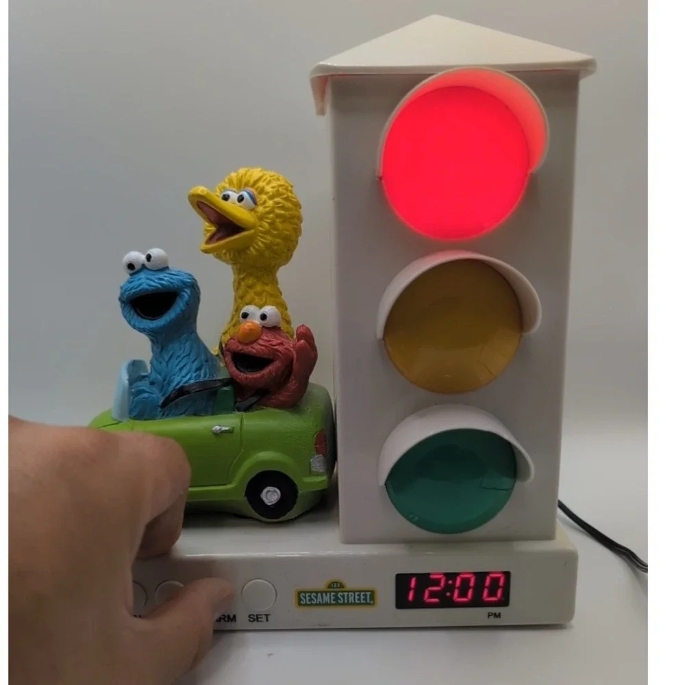 Sesame Street Traffic Light Alarm Clock 2015 Big Bird Elmo Cookie Monster Tested